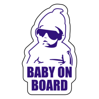 Badass Baby On Board Sticker (Purple)